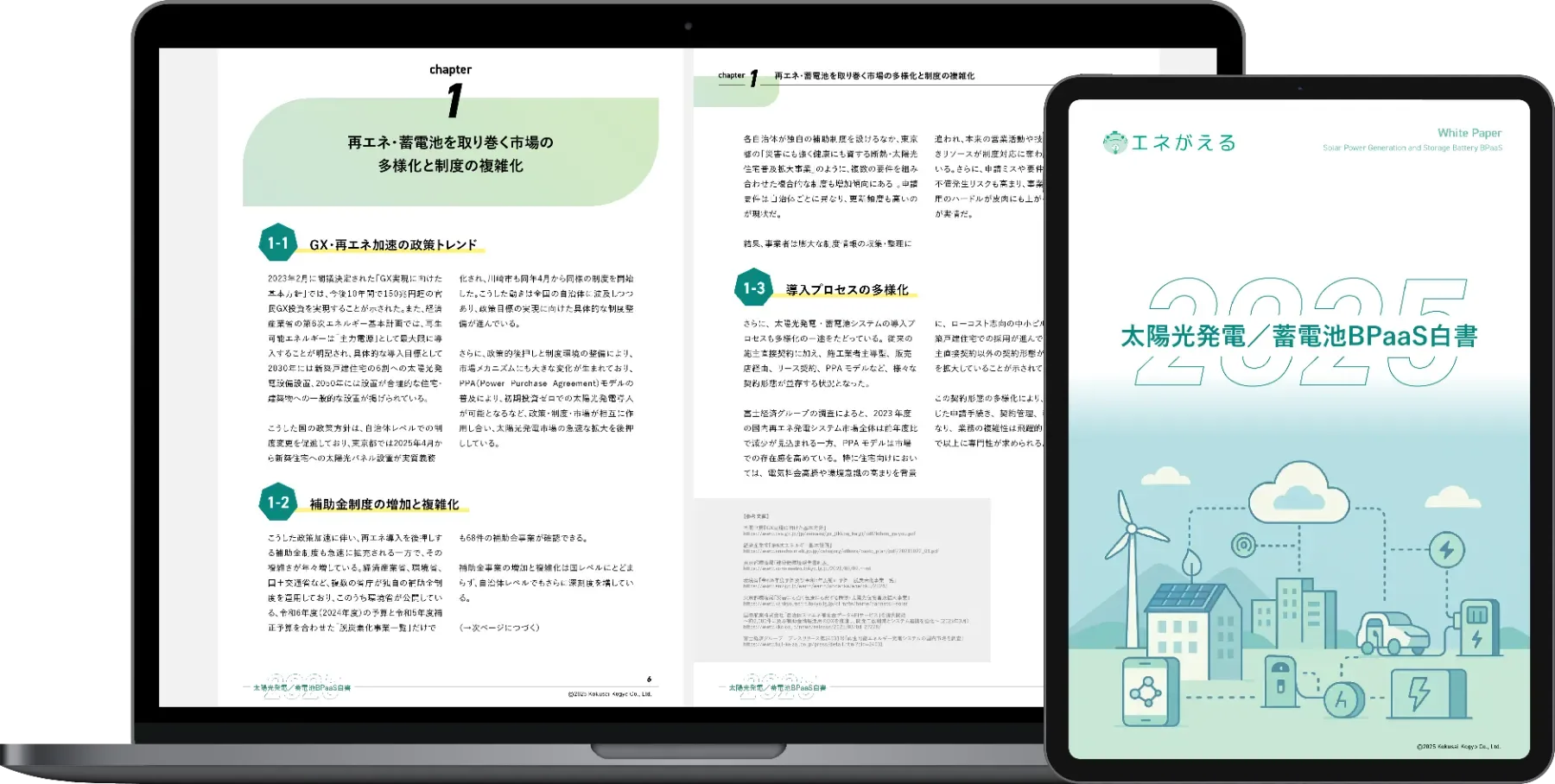 太陽光発電／蓄電池BPaaS白書 2025 の誌面イメージ